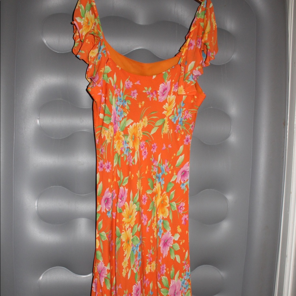 Jones New York Orange flowered dress